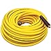 FIXSMITH-Hybrid-Air-Hose,300psi,3/8 inX 100 ft,1/4 in Brass MNPT Fittings and Bend Restrictors,Heavy Duty, Non-Kinking,Lightweight,Extreme All Weather Flexibility,UV,Oil and Abrasion Resistant,Yellow.
