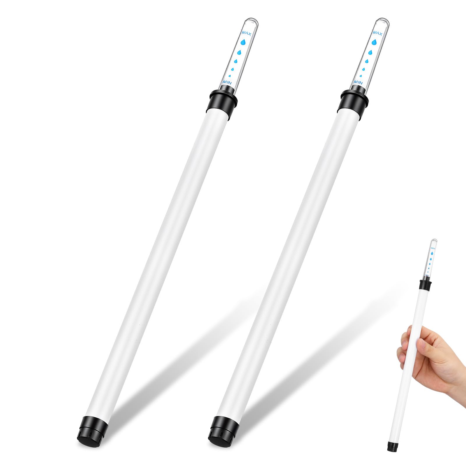 Yardwe Pack of 2 Water Level Indicators Plants 36 cm for Hydroponics Pot, Watering Indicator Indoor Plants Set, Water Indicator without Battery, Precise Monitoring Against Waterlogging