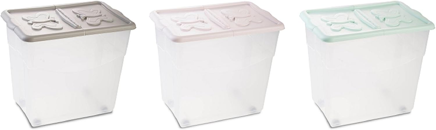 DEA HOME DEA Caja plástico Coroll 60 x 40 x 50 con Tapa Colores Surtidos: Amazon.es: Hogar