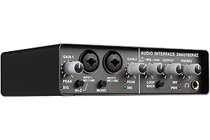 TEYUN Audio interface,Professional audio mixer Professional Microphone External Interface USB Computer No Driving Mic Live Recording Audio Interface 2 In 4 Out Q24