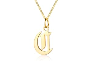 ZRAY Letter Necklaces for Women Personalized Necklaces 18K Gold Plated Initial Pendant Old English Name Necklaces A-Z Bridesmaid Gift for Girls