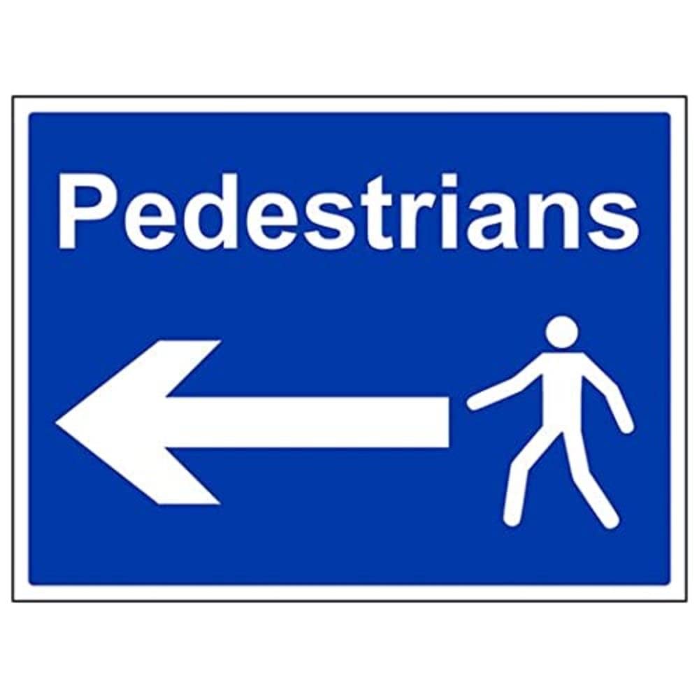 V Safety Eco Friendly Mandatory General - Pedestrians, Arrow Left - 400 X 300mm