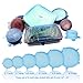 Walfos Silicone Stretch Lids Covers (Multi Size 6 pack) - Reusable, Durable, Expandable Food Seal Wrap For Various Sizes Shapes of Bowl, Cup, Pot, Pan, Jar, Can, Container