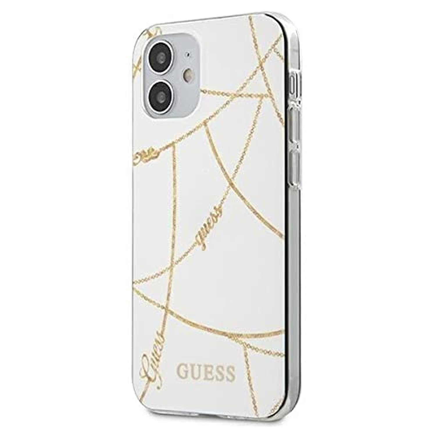 GUESS Hard Case Gold Chain for Apple iPhone 12 Mini White