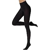 Luxdovi Women Ultra Soft 50 Denier Silky Tights Semi Opaque Solid Color Pantyhose High Waist Footed Stockings