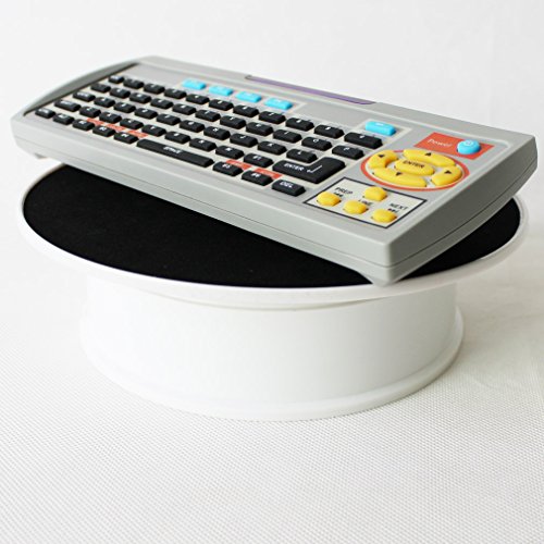Leadleds 8 Inches White Base Black Velvet Top Motorized 360 Degree Rotating Display Stand