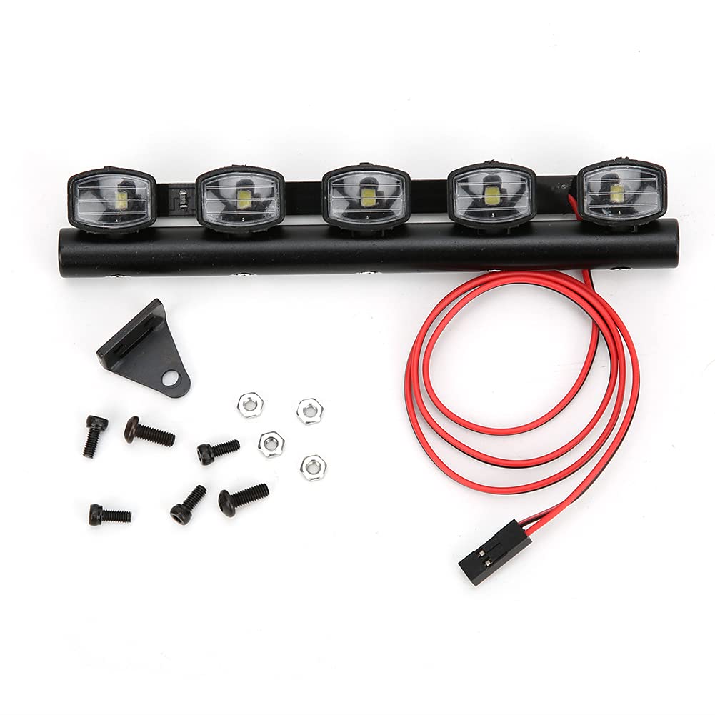 VGEBY RC Roof Light, RC Car Roof Light Bar Spotlights Fit for TRX4 90046 SCX10 Remote Control Car. (5 lights), VGEBYOCEWX7698F-12
