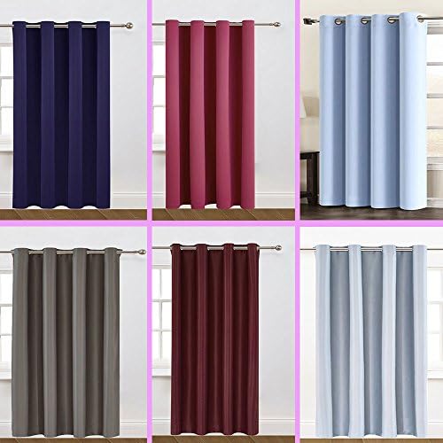 2 Panels 84 inch Long Sewing Grommets Blackout Curtains Thermal Insulated Window Treatment Drapes For Living Room, Bedroom, Theater, Hotel (Wide 52" x Long 84", Light Blue)