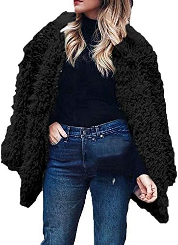 Clearence Women's Coats KpopBaby Sexy Winter Warm Faux Fur Long Sleeve Solid Tops Jackets
