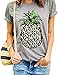 Haola Women's Summer Street Printed Tops Funny Juniors T Shirt Short Sleeve Tees Grey2 M