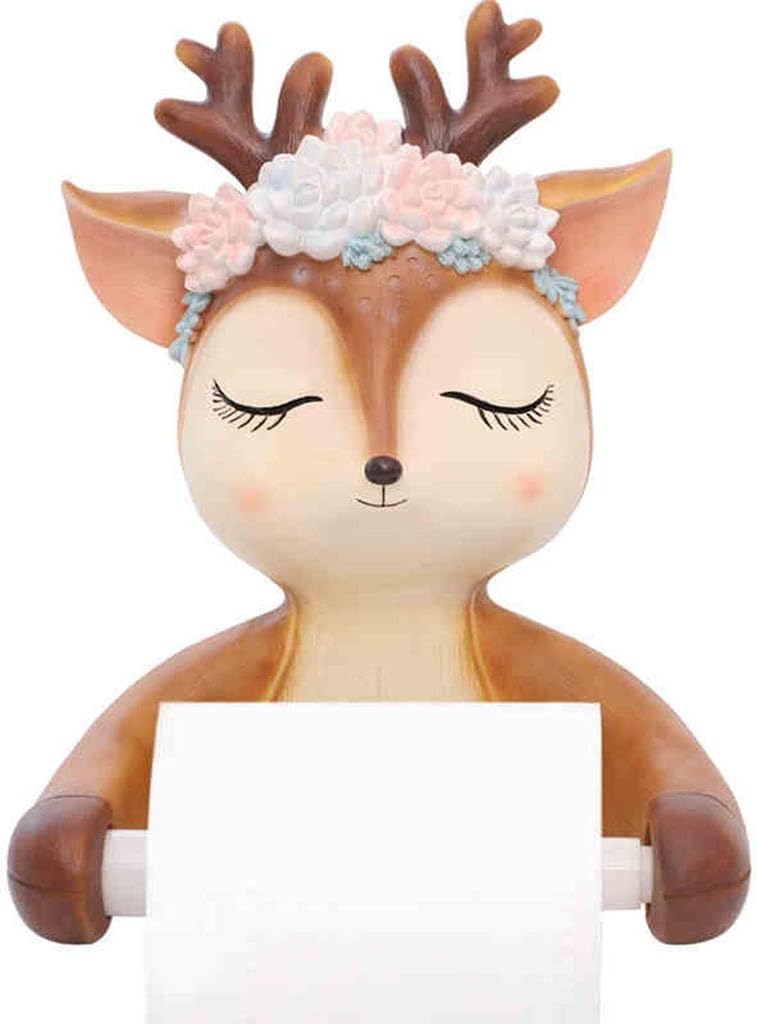 Amazon Com Toilet Paper Holders Punch Free Toilet Paper Holder Cute Deer Creative Tissue Holder Wall Mounted Toilet Paper Dispenser Household Roll Holder Bathroom Waterproof Toilet Paper Holder Home Kitchen