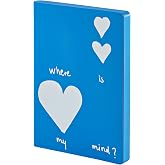 Nuuna Notebook A5+ | Graphic L - Where Is My Mind? | 3.5 mm Dot Grid | 256 Numbered Pages | 120 g Premium Paper | Blue Leather | Sustainably Produced in Germany