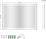 Dripex LED Bathroom Mirror 500x700 mm Dimmable 3 Color Temp Anti-Fog IP54 view 7