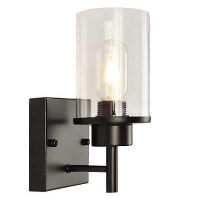 Buy Bathroom Light Fixtures 1 Light Vanity Lighting Fixtures Black Bathroom Sconce Lighting Wall Sconce Lighting With Clear Glass Shade And Metal Base For Bedroom Hallway Living Room Kitchen Online In Kenya B089rnck55