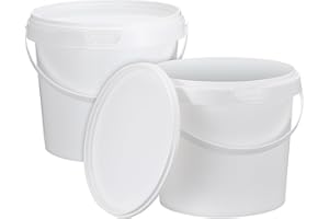 HEMOTON White Plastic Pail 2pcs White Plastic Bucket with Handle Lid 2L Industrial Paint Pail Container Bucket Pigment Buckets Empty Paint Can for Storage Fish Water