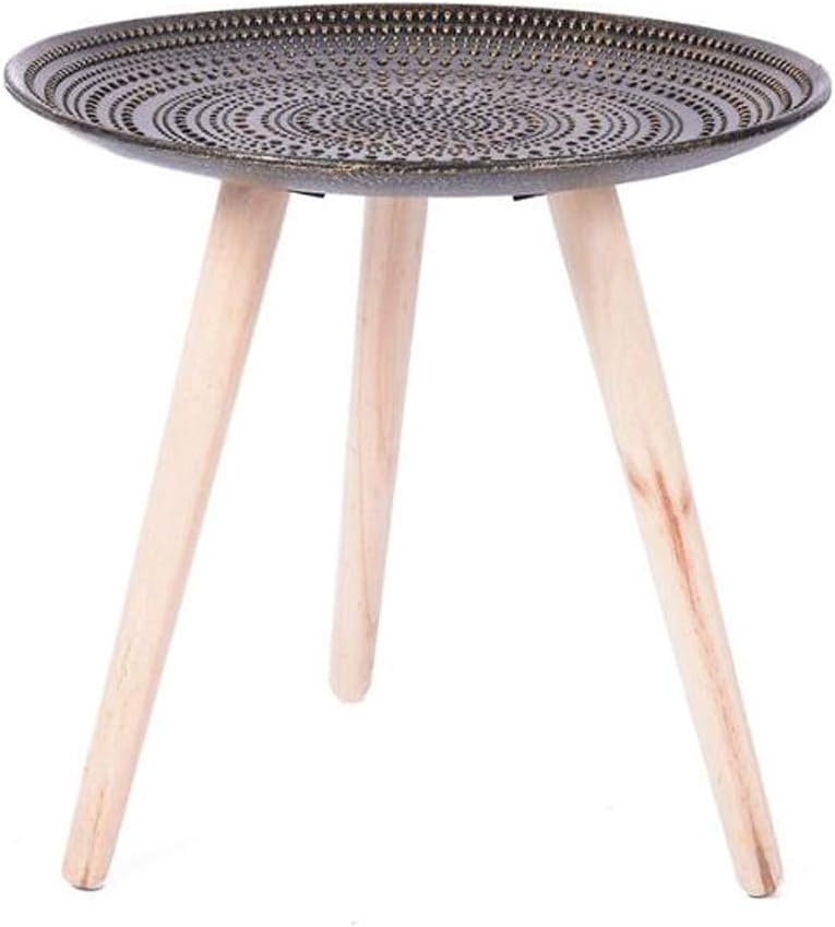 Cclla Retro End Table Small Table Solid Wood Legs Creative Round Table Home Decoration For Living Room Hallway Bedroom Size 45 45 48cm Amazon Co Uk Kitchen Home