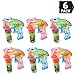 6 PCS Wind Up Bubble Guns for Kids, Light Up LED Bubble Shooters, Bubble Blowers with Bottle Solutions Included - Bulk Indoor Outdoor Toys Party Favors Gifts - No Batteries Required