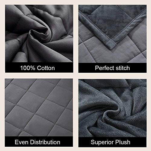 Haowaner Cool Cotton Top+Soft Minky Bottom Reversible Weighted Blanket