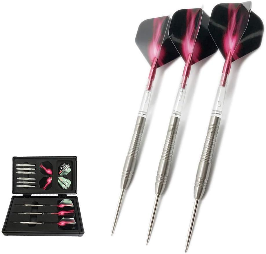 Tungsten Steel Tip Darts Set, Professional Metal Dart Tips Set 23 Grams with Aluminum Shafts