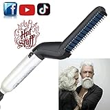 Electric Beard Straightener Comb, Professional Quick Styling Comb, Multifunctional Hair Comb Beard Iron, Portable Heating Beard Brush with Anti-Scald Feature