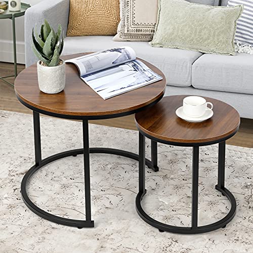 amzdeal Coffee Table for Living Room, Set of 2 Nesting Side Coffee