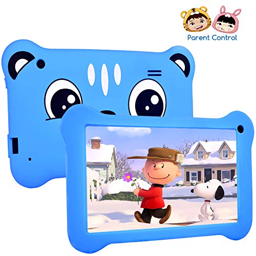 Kids Tablet, 7 Inch Android 9.0 Quad Core Tablet for Kids, 2GB + 16GB Parent Control, IPS Screen with Education Apps Games Dual Cameras, Children Tablet with WiFi Kid-Proof Case Blue
