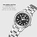 BUREI Women Dress Watches with Black Dial Date Calendar Metal Bracelet