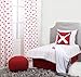 Bacati Baseball Muslin Dec Pillow, Red/Grey
