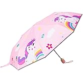 Rosavida Kids Folding Umbrella Automatic Open-close Cartoon UV Resistant Travel Umbrella Anti-rebound Design Compact Wind and waterproof Umbrella for Kids Girls #2