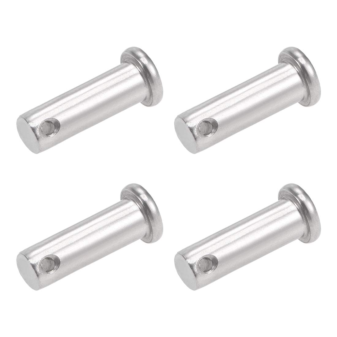 sourcing map Single Hole Clevis Pins - 10mm X 30mm Flat Head 304 Stainless Steel Link Hinge Pin 4Pcs