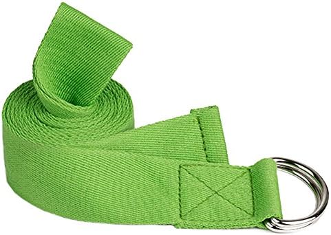 Kineede Fitness Exercise Yoga Strap Adjustable D-Ring Belt Buckle for Stretching (Grass Green)