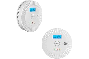 SOEWOLIT 2 Pack Smoke Detector & Carbon Monoxide Detector Combo-Battery Operated,Smoke Alarm with Digital LCD Display,Portable Smoke and Carbon Monoxide Detector for Home,Kitchen