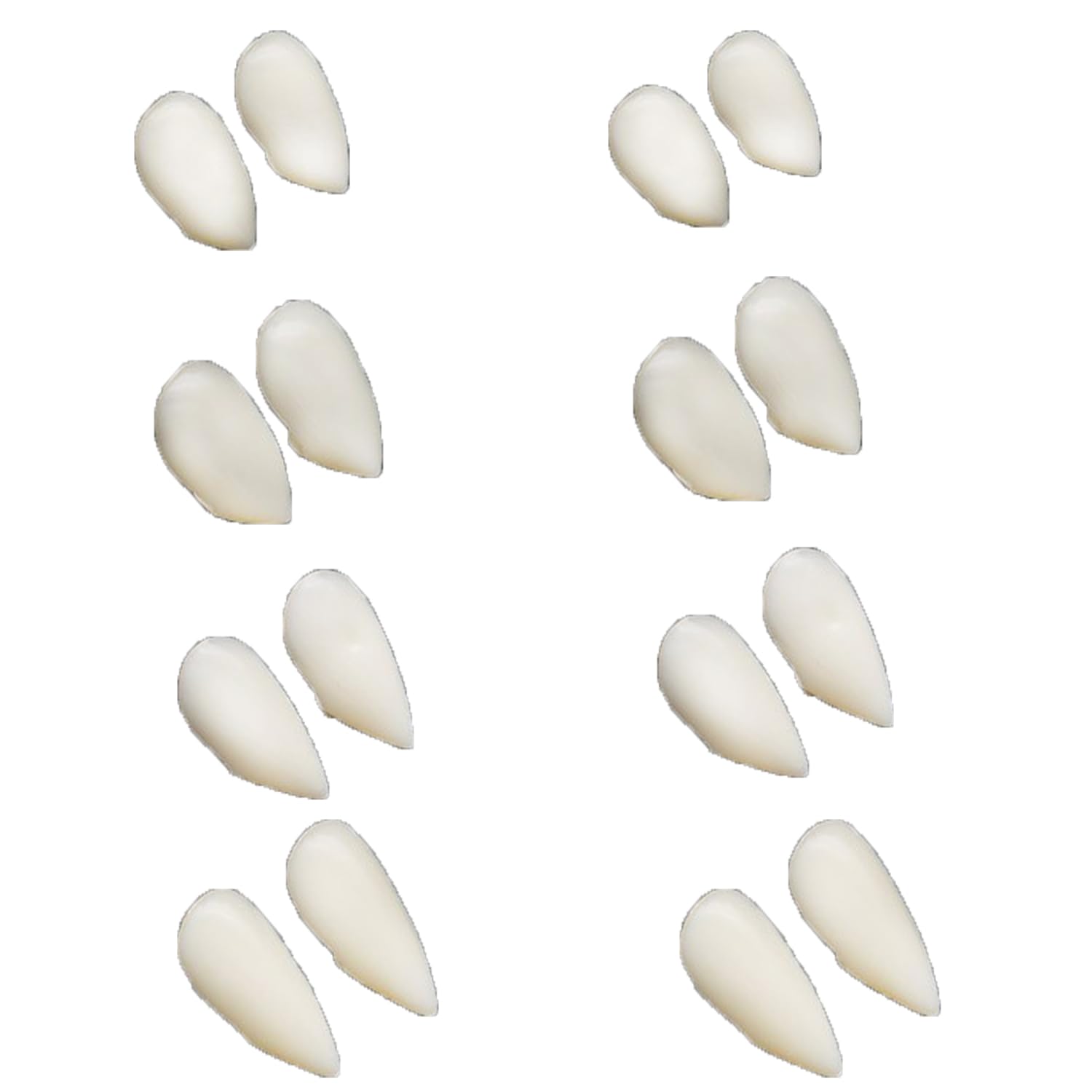 Bohue 8 Pair Vampire Teeth Nightglow Vampire Teeth Zombie Denture Fake Teeth Fangs Cosplay Props Dress-Up Accessories Halloween Party Props (13mm 15mm 17mm 19mm)