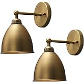 Phansthy Industrial Hardwire Wall Sconce Vintage Farmhouse Wall Light Fixture, Right-Angled Wall Lights with Rustic Metal Lam