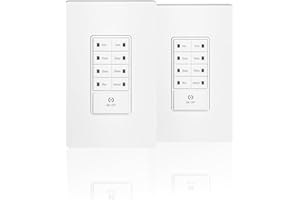 TOPELER Countdown Digital Timer Switch, Repeat in-Wall Timer Switch, Programmable Delay Time Up to 4H, for Household Exhaust Fan or Light, Screwless Plate Include, White, 2 Pack