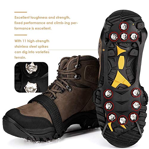Wirezoll Ice Cleats, Stainless Steel Traction Cleats, Portable Walk Spikes Crampons for Walking, Jogging, Hiking, Mountaineering Ice Snow Grips - Thumbnail 7