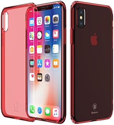 iPhone X Case,Crystal Clear Soft Premium for Apple iPhone X 2017 Edition (Clear&amp;Red)