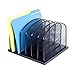 Metal Desktop File Organizer, 6 Vertical Compartment Metal Mesh Organizer, Perfect for Home or Office Organization, Stores Binders, Folders,Letter Files, Papers, Books, and More