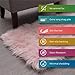 Super Area Rugs Pink Fluffy Rug - Faux Sheepskin Rug, Light Pink 2 x 3 Feet Carpet for Bedroom Living Room