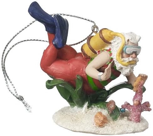 Scuba Diving Santa Christmas Ornament