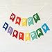 Premium Layered Felt Happy Birthday Banner Bunting Laser Cut 60 inches wide - Rainbow Flags