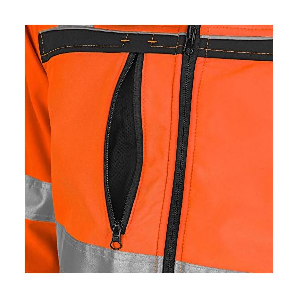 TMGÂ® Warnschutzjacke fÃ¼r Herren | strapazierfÃ¤hig | gefÃ¼tterte Arbeitsjacke Klasse 2 – Bild 5