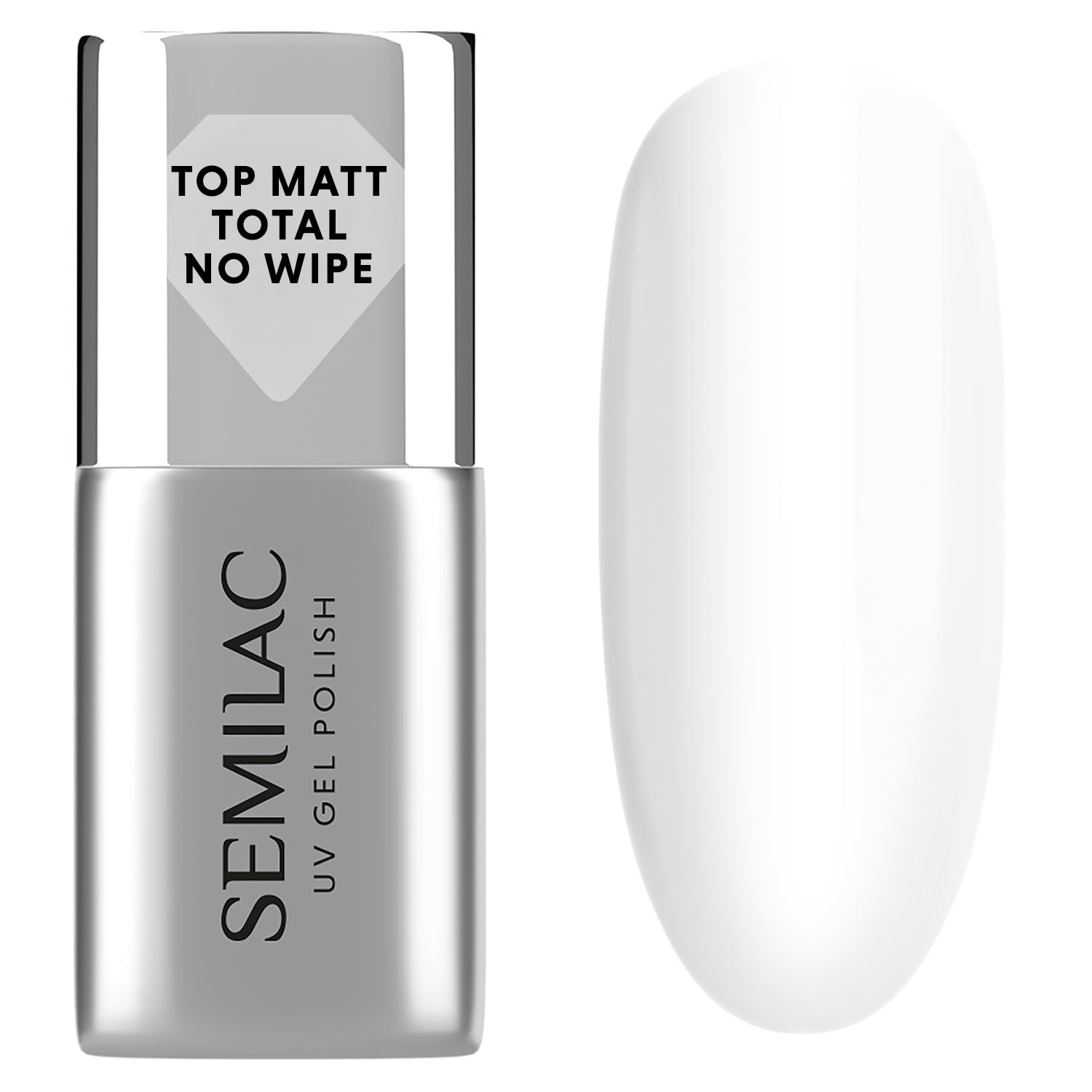 UV Nail Polish Top Coat Semilac Top Matt Total No Wipe 7 ml