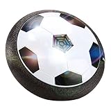 eyscar Hover Soccer Ball, Electric Air Power Soccer Disc, Kids Educational Toys, Boy and Girl Gifts, Toy Football With LED Lights and Foam Bumpers for Indoor Outdoor with Parents Game (Black)