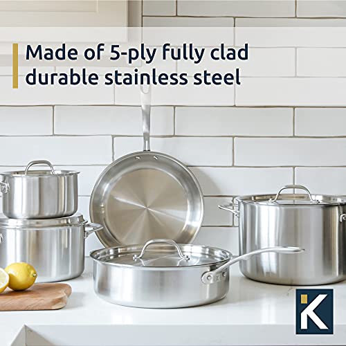 Kitchara 18/10 Stainless Steel Cookware Non Toxic, 5 Ply & Fully Clad