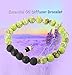 LOYALLOOK 4Pcs Matching Couple Bracelets White and Green Natural Stone Elastic Beaded Bracelet for Men Women 2 Sets