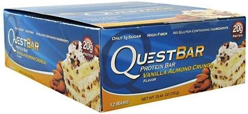Quest Nutrition Protein Bar, Vanilla Almond Crunch, 2.12 Ounce, 12 Count by Quest Nutrition