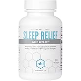 NBI Sleep Relief Melatonin Natural Formula | Soothing Bedtime Supplement | Sleep Support with Magnesium and L-Theanine | 60ct Tablets