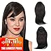 BEAUTY PLUS Clip in Bangs Real Human Hairpieces for Beauty Women (1b# Natural Black)