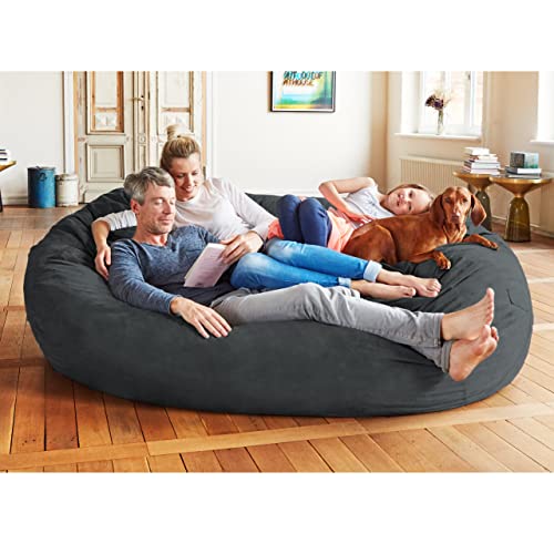 Lumaland Luxurious Giant 7ft Bean Bag Chair with Microsuede Cover